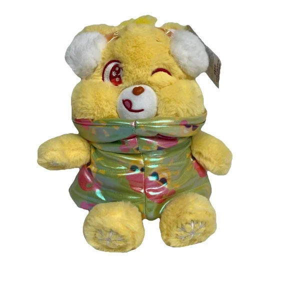 Care Bears Puffer Coat Christmas 8.5" Funshine Bear Plush Brand NWT 2025 - Picture 1 of 6